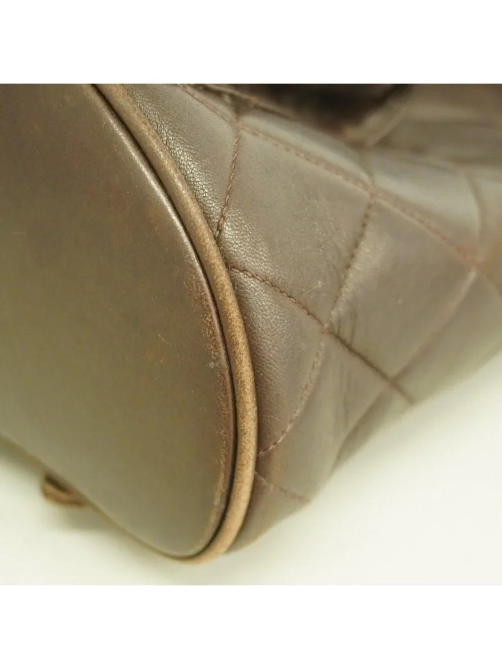 Chanel Backpack Quilted Lambskin Brown Gold